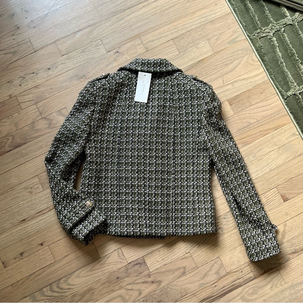 Dark green tweed Tahari jacket - Picture 2 of 8